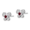 thumbnail image 2 of 925 Sterling Silver Created Ruby Stud Boucles d'Oreilles Birthstone July Arrow Bow, 2 of 7
