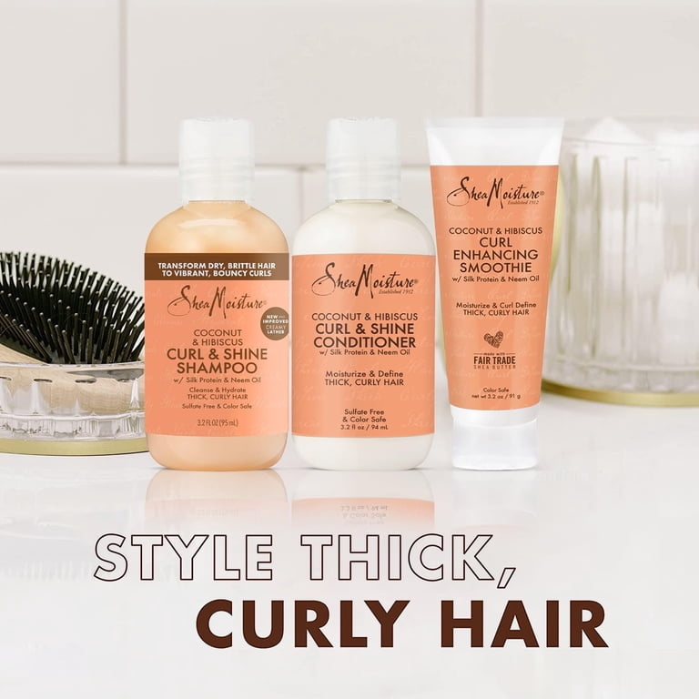 SheaMoisture Curl & Shine Shampoo, Conditioner & Curl Enhancing