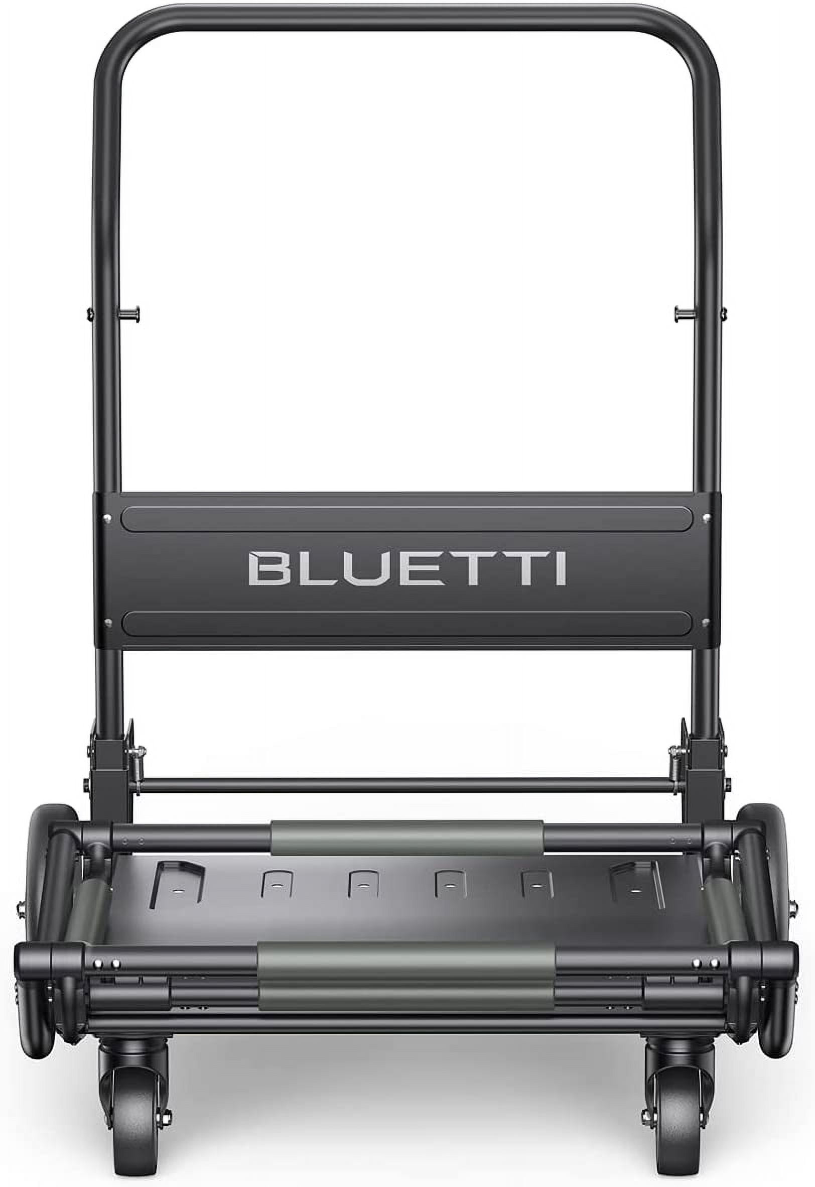 BLUETTI Folding Trolley, 330lbs Load Capacity Foldable Hand Truck with 360° Universal Front Wheel and Foot Brake System for AC200MAX/AC300/AC500