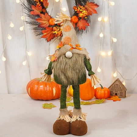 

Decoration Ornaments Thanksgiving Decoration Maple Leaf Scarecrow Faceless Old Man Telescopic Doll Decoration Clearance