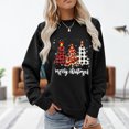 thumbnail image 1 of Vêtements d'automne pour femmes, couleur unie, imprimé arbre de noël, pulls en polaire, tenue quotidienne, 1 of 8