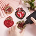 thumbnail image 3 of 1Set arricraft 4 Pcs Beaded Patches, 4 Styles Red Glass Beaded Appliques Rhinestone Heart Patches Crystal Sew on Costume Accessories for Clothing Repair Applique Craft, 3 of 9