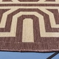 thumbnail image 3 of Safavieh Courtyard Holly Geometric Indoor/Outdoor Area Rug, Chocolate/Natural, 6'7" x 6'7" Round, 3 of 8