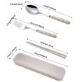 thumbnail image 2 of Binwennn Living Room End Table Mats Place Mats Outdoor Table Mats Stainless Steel Portable Tableware Three Piece Students Outdoor Spoon Chopsticks Fork Set, 2 of 7