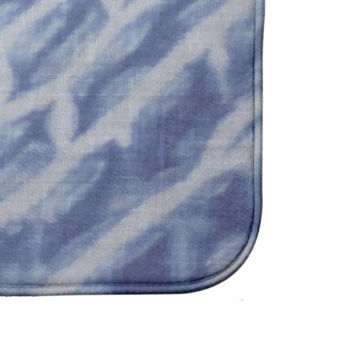 Simply Daisy 34" x 21" Plush Microfiber Blue Shibori Stripe Bath Mat