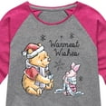 thumbnail image 3 of Disney Winnie The Pooh - Pooh & Piglet Warmest Wishes Christmas - Toddler & Youth Girls Raglan Graphic T-Shirt, 3 of 4