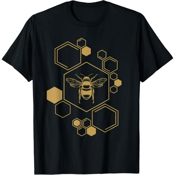 Bee Beekeeping Honeycomb Honey Beekeeper Bee T-Shirt men and women can wear, black, white, gifts