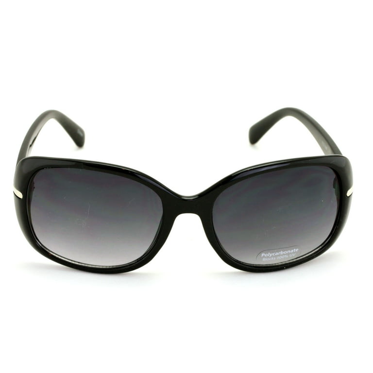 V.W.E. Women Leopard Print Sunglasses - Oversized Vintage Rectangular - 100% UVA and UVB, Women's, Size: One size, Black