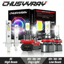 CHUSYYRAY H1 H11 LED Headlight High Low Beam H11 Fog Light Bulbs Kit 6000K White Ultra Brighter 6 Pack