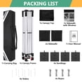 thumbnail image 3 of Hoteel Pop Up Canopy Tent, 10 x 10 ft, 210 D PU Silver Coated Tarp, with Portable Roller Bag and 4 Sandbags, Waterproof and Sun Shelter Gazebo, Black, 3 of 8