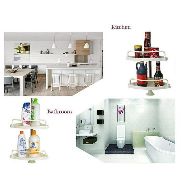 Brown 4-Tier Adjustable Shelves Shower Caddy Corner for Bathroom, Bathtub  Storage Organizer for Shampoo Accessories