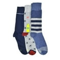 thumbnail image 2 of PERRY ELLIS 3 Pack Blue Horizontal Stripe Dress Crew Socks, 2 of 3