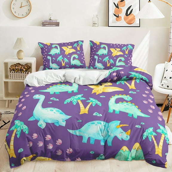 Hosima 3-piece 3D Digital Printing Quilt Cover Full Size Animal Pattern Design Children's Adult Bedroom Decorative Bedding Set,DFW05-King