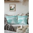 thumbnail image 2 of Outdoor Pillows Waterproof, Teal Palm Leaves Throw Pillows with Inserts Included, Summer Botanical Tropical Plants Indoor Outdoor Decorative Lumbar Pillow for Bed/Couch/Patio 18"x18", 2Pcs, 2 of 8