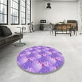 thumbnail image 4 of Ahgly Company Machine Washable Indoor Square Transitional Bright Lilac Purple Area Rugs, 7' Square, 4 of 7