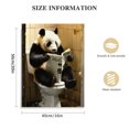 thumbnail image 2 of Nawypu  Bathroom Wall Art Cute Panda Sitting on Toilet Reading Newspaper Canvas Prints Funny Animals Bathroom Pictures Wall Decor Framed, 2 of 5