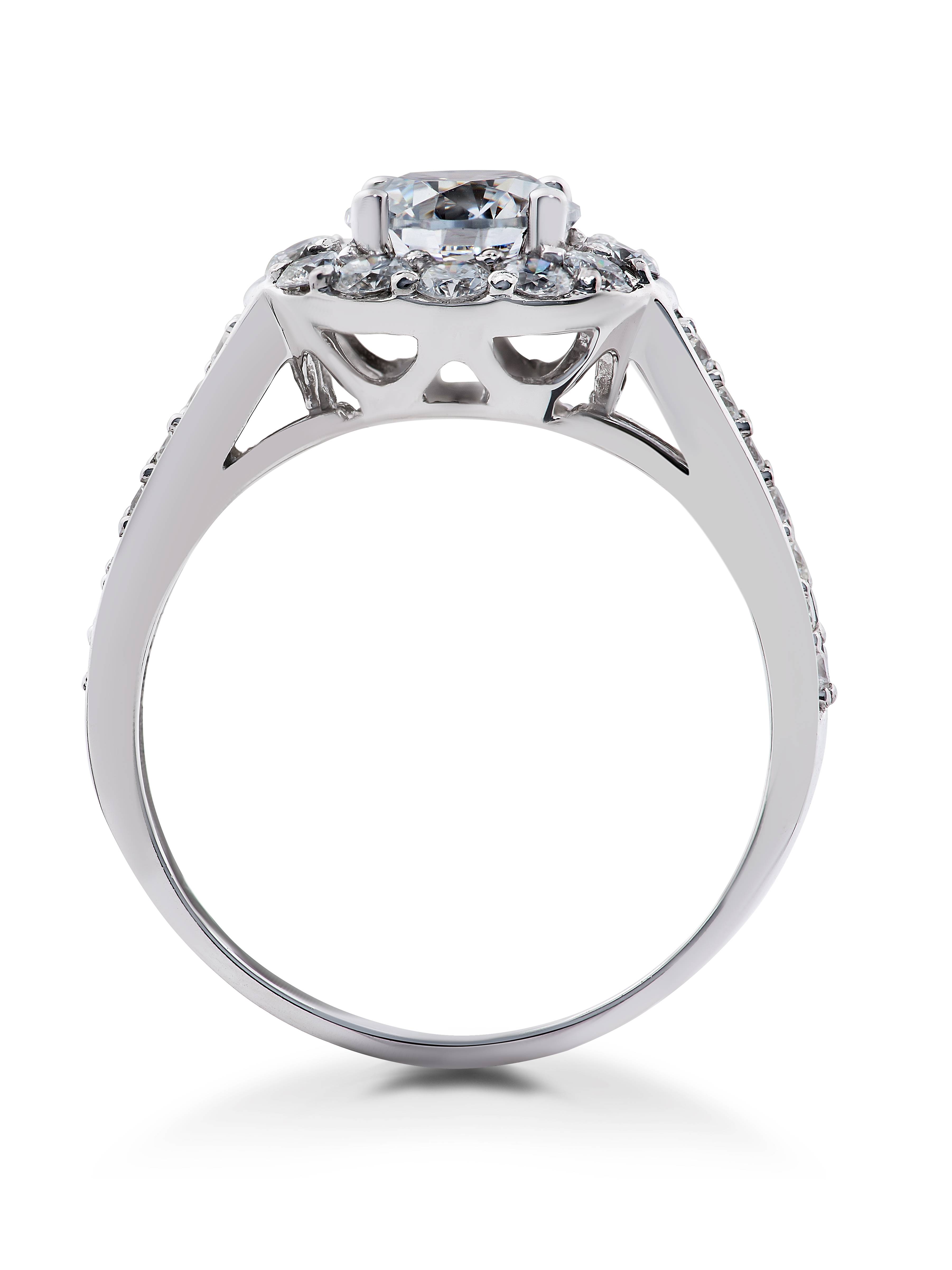 G SI 2 ct Halo Eco Friendly Lab Grown Diamond Engagement Ring 14k White