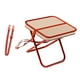thumbnail image 1 of Taburete plegable para acampar con estructura en forma de X, silla de pesca para mochileros, barbacoas y playa. Rojo, 1 of 8