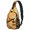 Dachshund and Bone Orange Pattern, variant on Dachshund and Bone Orange Pattern Sling Backpack, Unisex Cycling Crossbody Bag with Side Mesh Pockets, Earphone Hole Port Gift Ideas for Hiking Cycling Walking