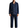 thumbnail image 2 of Jamicy Cotton Pajamas for Men Set Long Sleeve Sleepwear Button Down Winter Home Wear Soft Loungewear Set with Pockets, 2 of 5