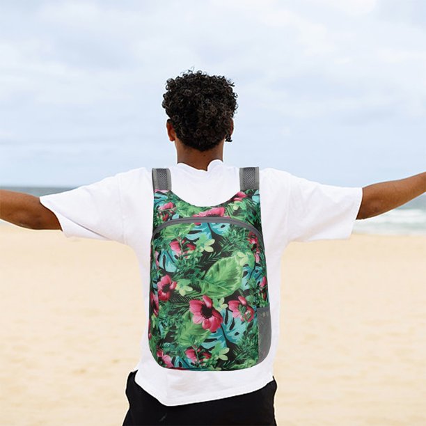 Mochila plegable unisex ligera para deportes al aire libre, para acampar y hacer senderismo, con borde y impresión personalizable, mochila de viaje fácil Mochila para exteriores hecha de tela