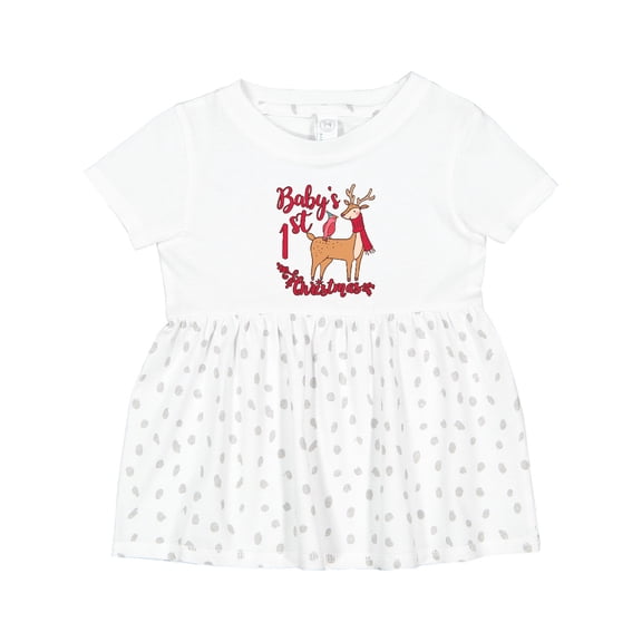 Inktastic Baby's First Christmas Girls Baby Dress