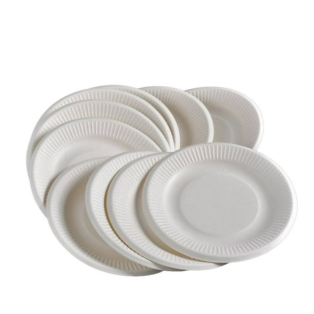 BRIGHTFUFU 50pcs / lot Platos de papel desechables Vajilla de plato de pastel de postre redondo de 7 pulgadas