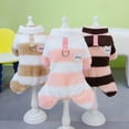 thumbnail image 5 of LLXD Dog Winter Fleece Bodysuit Brown XL 4-Leg Striped Warm Pet Clothes with D-Ring for Small to Medium Breeds Cozy Puppy Pajamas Coat, 5 of 9