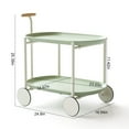 thumbnail image 5 of Moon storage cart (green) Nordic Internet celebrity mobile trolley kitchen simple double storage shelf living room sofa storage shelf, 5 of 11