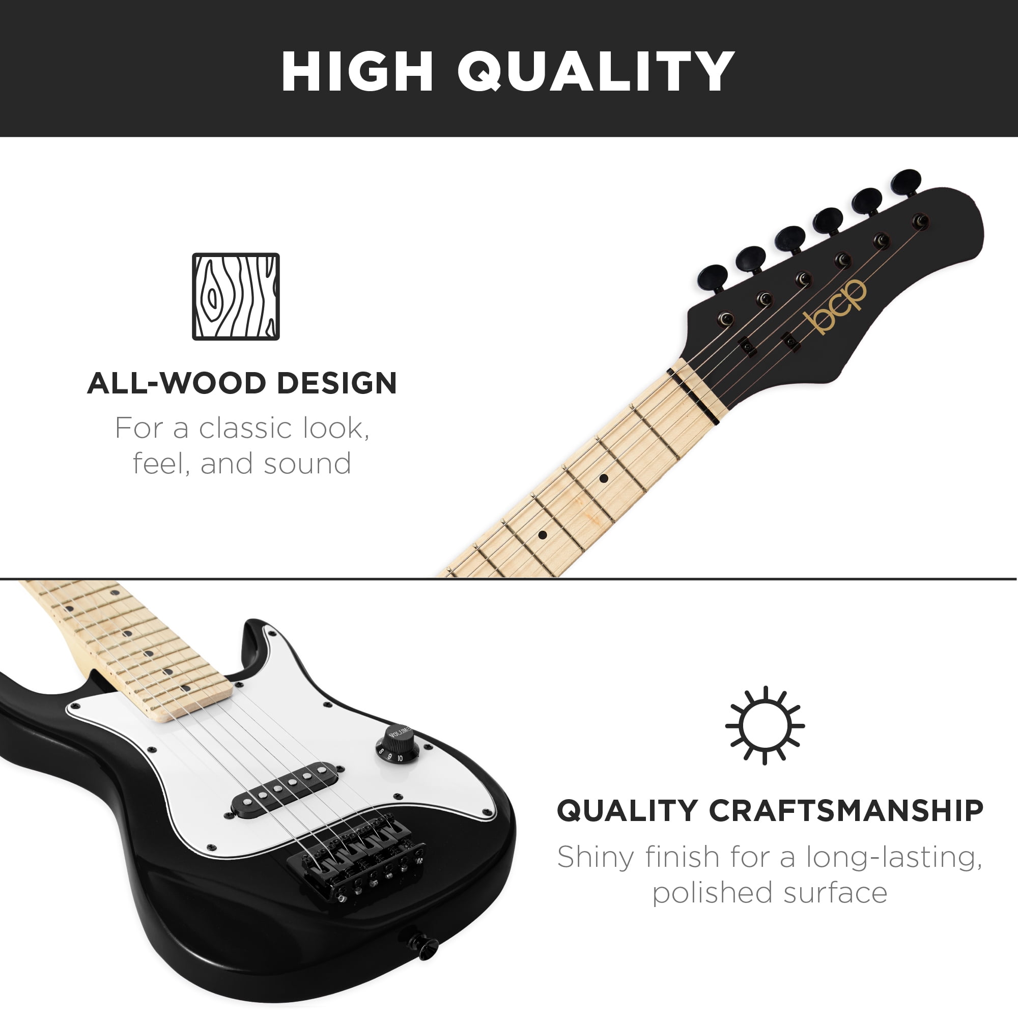 Best Choice Products Walmart Exclusive 30in Kids Electric Guitar Beginner Starter Kit w/ 5W Amplifier, Strap, Case - Walmart Black