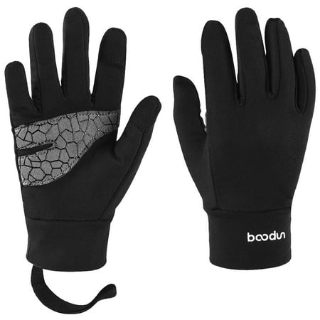 Kids Cycling Gloves, Vbiger Full Finger Bike Riding Gloves Children Touch Screen Gloves for Kids Aged 8 to 10 Years, Black,