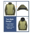 thumbnail image 2 of Little Donkey Andy Men's Lightweight Insulated Hybrid Jacket for Hiking Running Ski Thermal Warm with Removable Hood Green L, 2 of 7