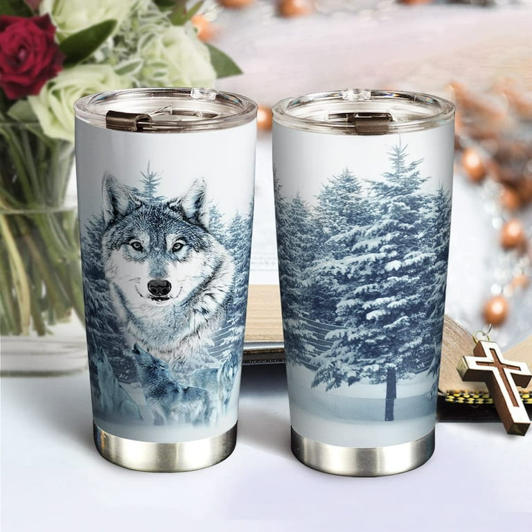 wowcugi Wolf Tumbler Wolf Gifts For Men Women 20oz Stainless Steel Ins –  Wolf Pack Wednesday