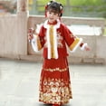 thumbnail image 2 of Otqutp Chinese Traditional Dress Outfit for Girl 𝗟unar Calendar New Year National Style Plush Clothes Set Kids Ethnic Clothing, 2 of 6