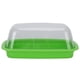 thumbnail image 3 of Caja de almacenamiento de mantequilla curvada con tapa, plato de queso, soporte para mantequilla, bandeja para hornear, herramienta para cocina, verde, 3 of 14
