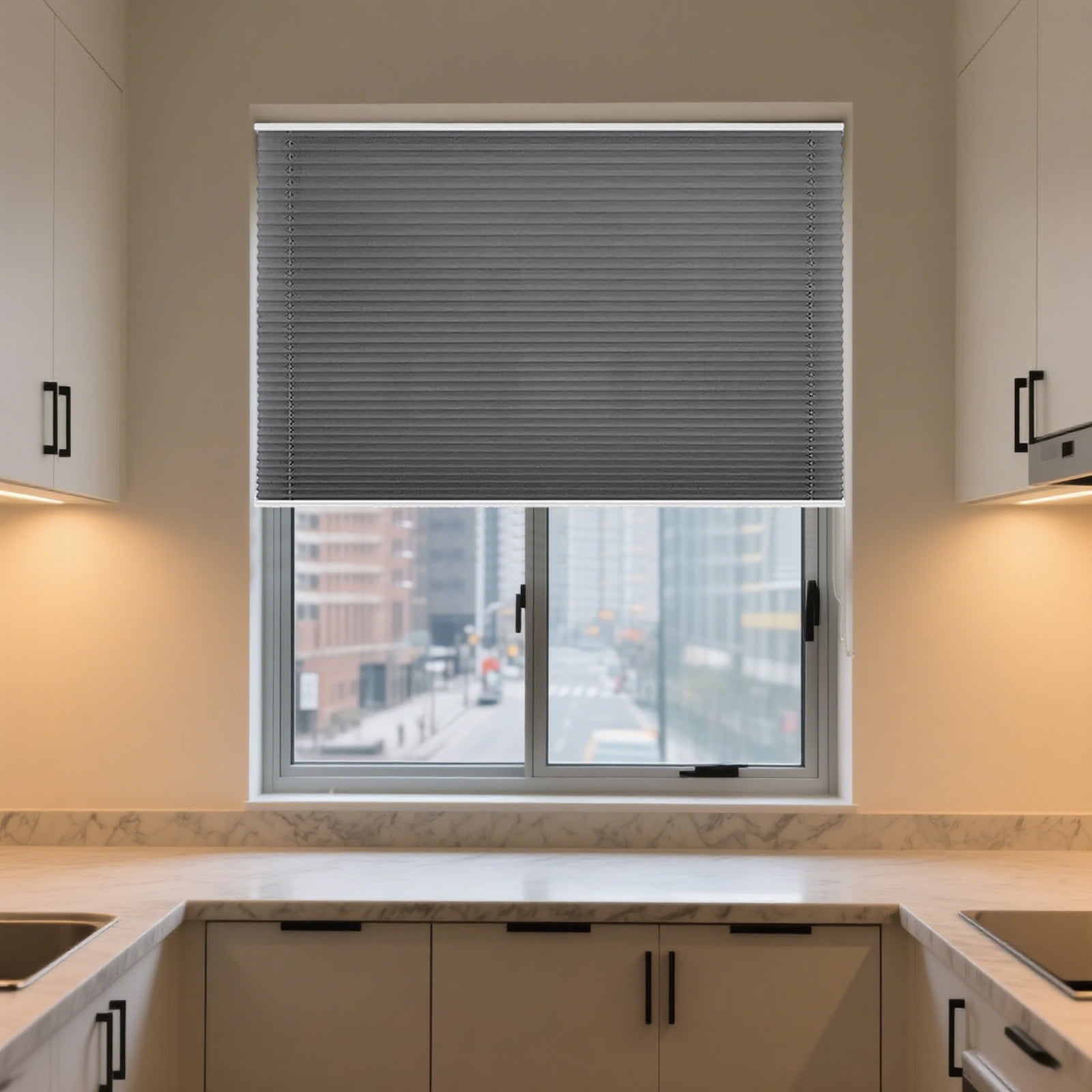 Cordless Cellular Shades - No Tools No Drill Honeycomb Blinds for Windows, Blackout Thermal Insulated Easy Install Pleated Window Shades for Privacy Energy Efficiency(47.24*23.62Inch)