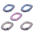 thumbnail image 1 of Almohadillas de cubierta de inodoro gruesas para baño, suaves, de 5 piezas, funda acolchada de fibra elástica cálida y fácil de instalar, 1 of 5