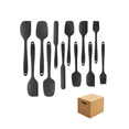 thumbnail image 1 of Set 12 Utensilios Silicona Cocina Palas Espátulas Repostería Belug Negro, 1 of 5