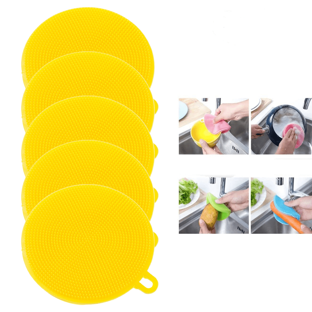 Outtills Silicone Sponge (3 Pack) Plus Free Bonus - Food Grade Reusable  Sponges for Dishes - Dishwasher Safe, Heat Resistant and BPA Free - Double