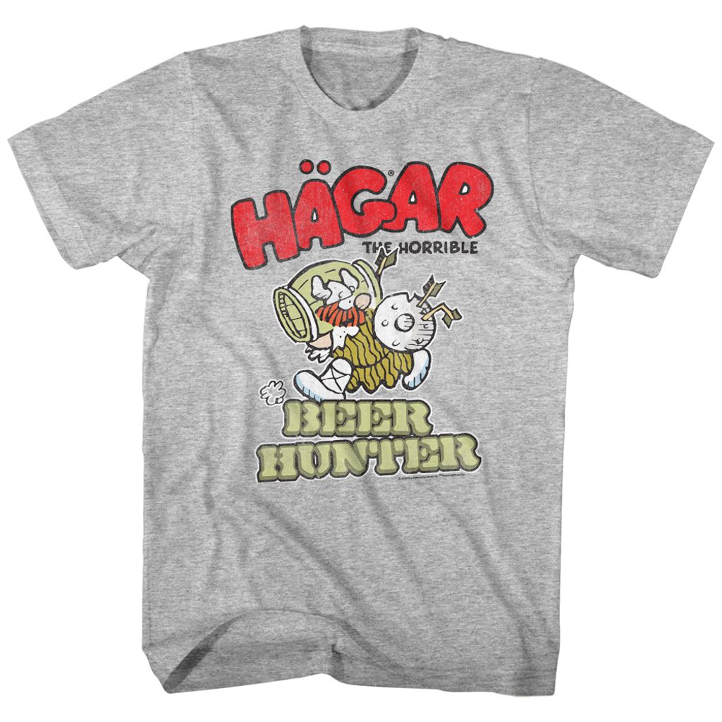 Hagar The Horrible BEER HUNTER 4X Tshirt Gray Heather Adult Men's