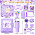 thumbnail image 2 of Vonieion 17Pcs Birthday Gifts for Women,Relaxing Spa Basket with 40 oz Tumbler,Headband and Flannel Blanket,Care Gifts Set for Her Mom Sister Best Friend Wife,Mother's Day,Christmas Gifts,Purple, 2 of 6