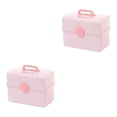 thumbnail image 2 of Guardurnaity Caja de almacenamiento práctica de plástico para accesorios para el cabello de niños, organización fácil y ordenada, fácil de rosa 2Conjunto, 2 of 6