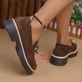 thumbnail image 6 of Women's Chunky Platform Loafers, Trendy Suede Slip On Shoes with Gold Chain Detail, Comfortable Lug Sole Block Heel Pumps, Plus Size Available for Wide Feet, Fashionable Casual Dress Shoes, 6 of 10