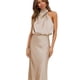 thumbnail image 1 of Women's Summer Satin Sleeveless Pleated Long Dress, 1 of 4