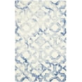thumbnail image 2 of Safavieh Dip Dye Zowie Distressed Wool Area Rug, Ivory/Blue, 5' x 8', 2 of 8