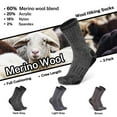 thumbnail image 3 of Busy Socks Men's Women's Thick Cushioned Warm Crew Outdoor Winter Military Merino Wool Hiking Socks Size10-13, Large, 3 Pairs Multicolor, 3 of 7