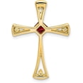 thumbnail image 3 of 14k Yellow Gold Garnet and Diamond Cross Chain Slide - 26.75mm, 3 of 6