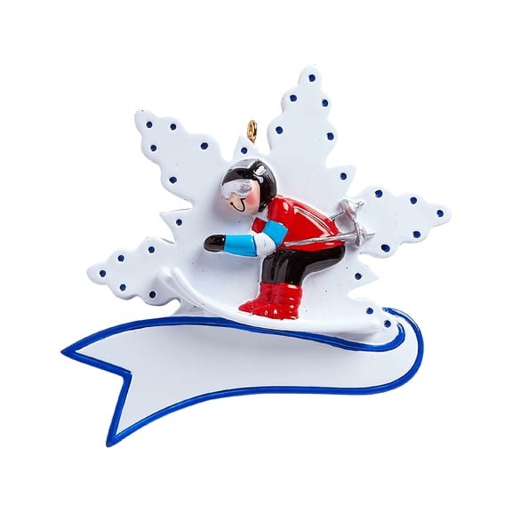 Snow Skier Personalized Christmas Ornament DO-IT-YOURSELF
