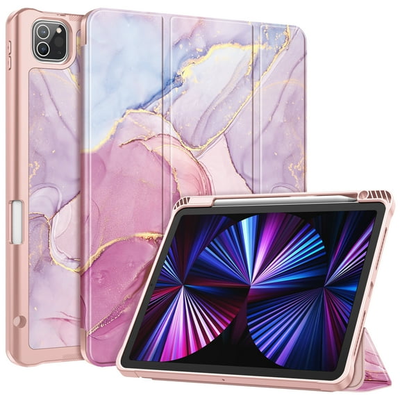 Fintie Cases for iPad Pro 11-inch (3rd Generation) 2021 / iPad Pro 11" 2nd Gen 2020 / 1st Gen 2018 - Soft Flexible TPU Stand Back SlimShell Cover with Pencil Holder