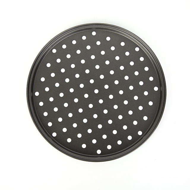Youkk Round Mesh Tray with Holes Shortbread Making Tool Non-stick Baking Pan Practical Oven Frying Mold for Restaurant 32CM